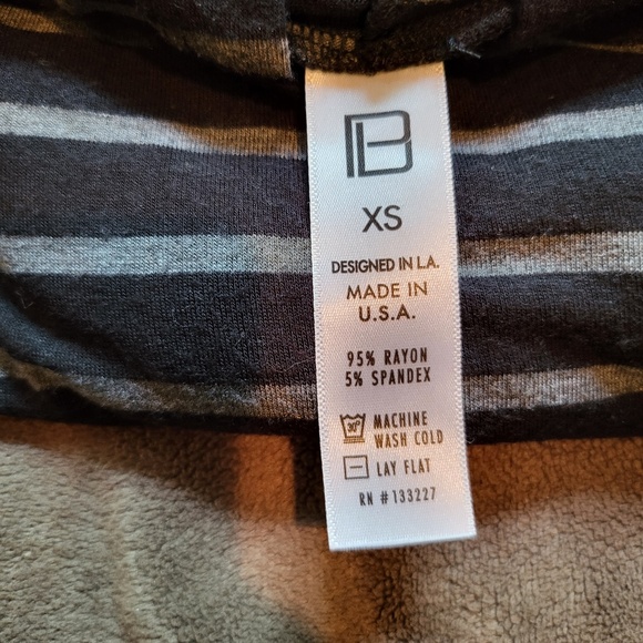 Blanc Noir Hooded Striped Womens Shirt Size XS  Black and Gray - Picture 7 of 7